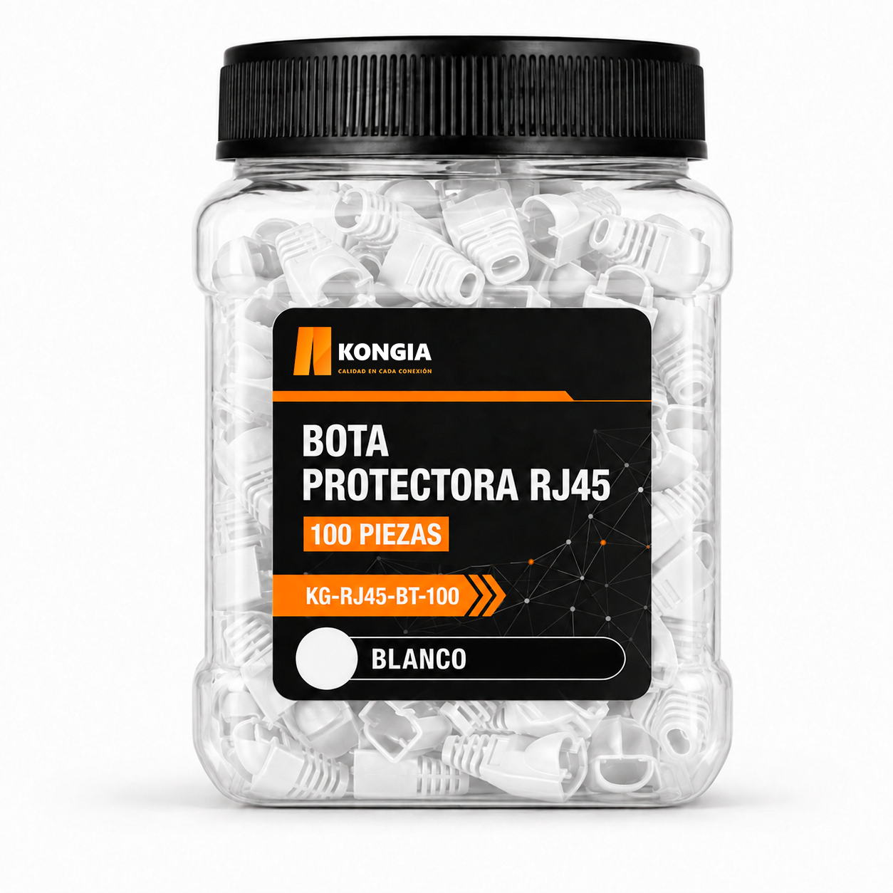Bota Plástica para Protección de Plug RJ45, Bote 100 Piezas, Color