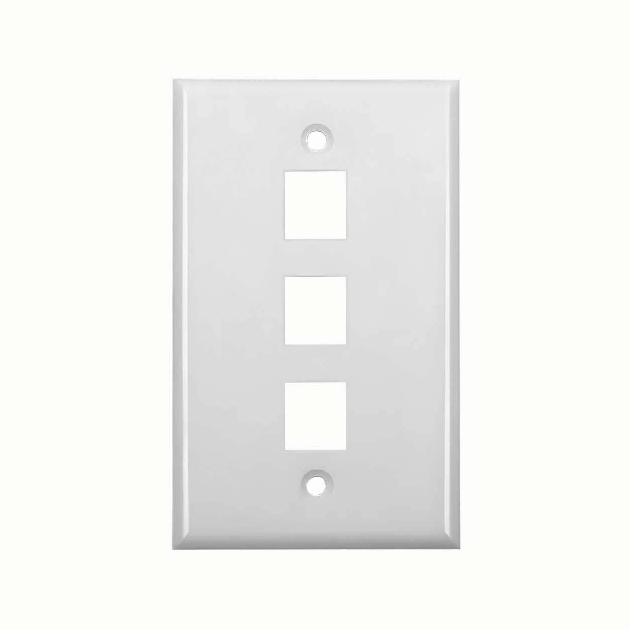 Placa de Pared para 3 Puertos Keystone, Color Blanco